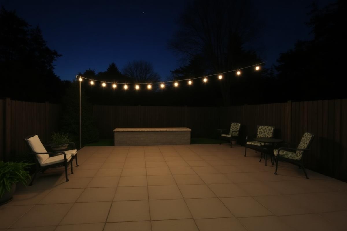 Éclairage terrasse & pergola — avant