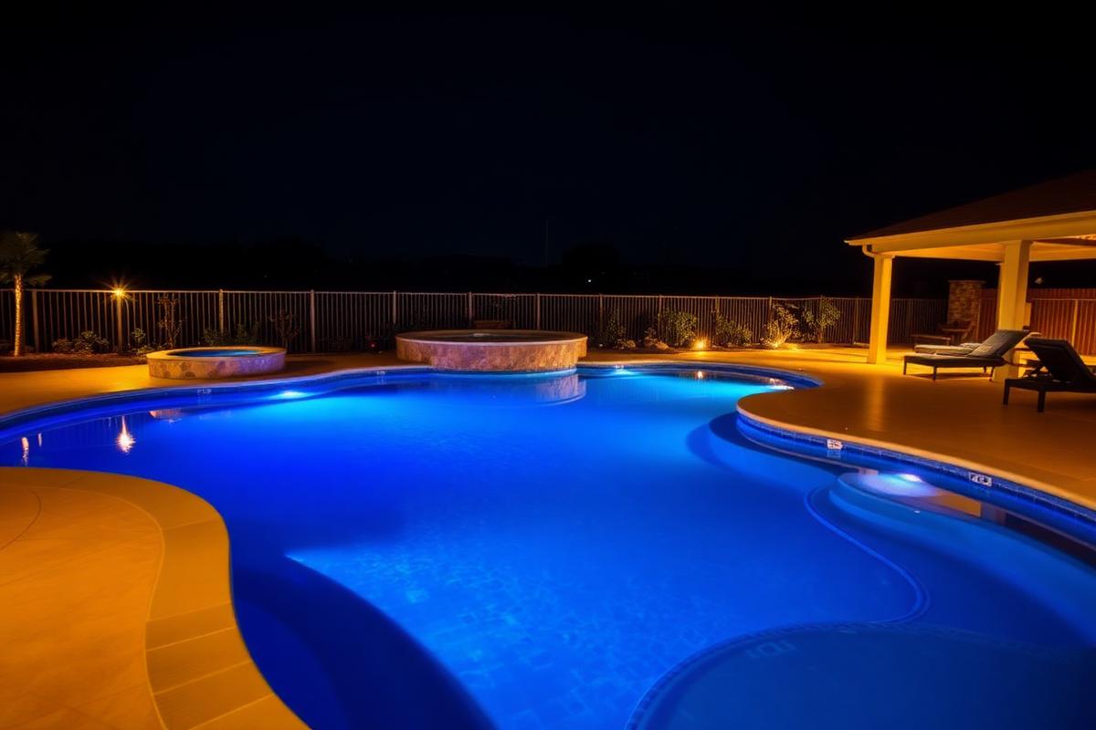 Installation autour d'une piscine — après